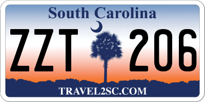 SC license plate ZZT206