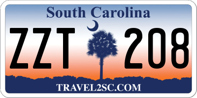 SC license plate ZZT208
