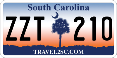 SC license plate ZZT210