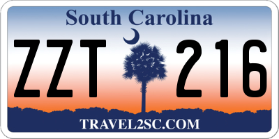 SC license plate ZZT216