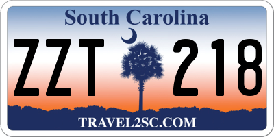 SC license plate ZZT218