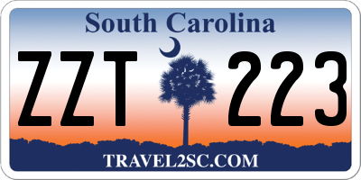 SC license plate ZZT223