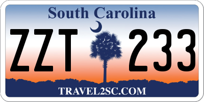 SC license plate ZZT233