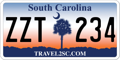 SC license plate ZZT234
