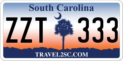 SC license plate ZZT333