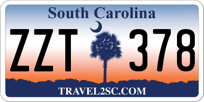 SC license plate ZZT378
