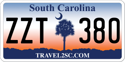 SC license plate ZZT380