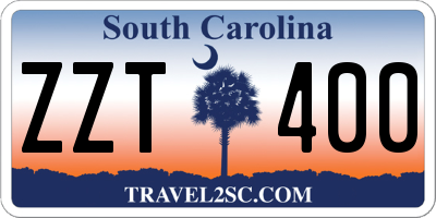 SC license plate ZZT400