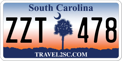 SC license plate ZZT478