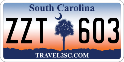 SC license plate ZZT603