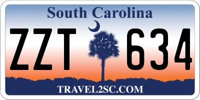 SC license plate ZZT634