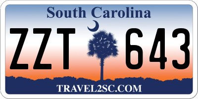 SC license plate ZZT643