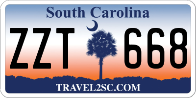 SC license plate ZZT668