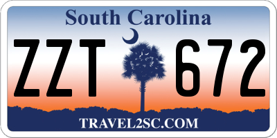 SC license plate ZZT672