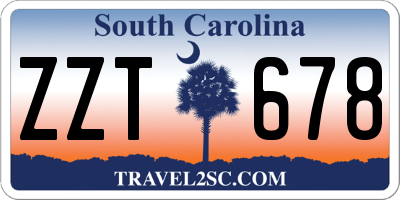 SC license plate ZZT678