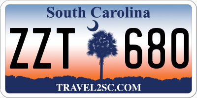 SC license plate ZZT680