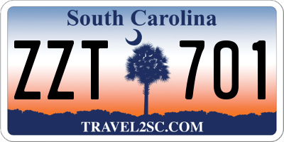 SC license plate ZZT701