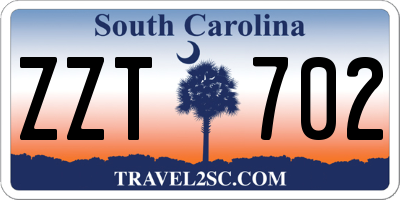 SC license plate ZZT702