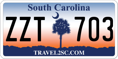 SC license plate ZZT703