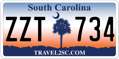 SC license plate ZZT734