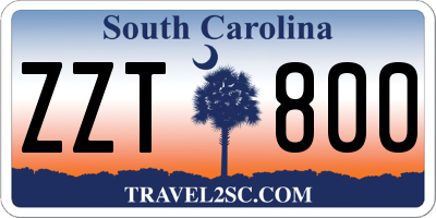 SC license plate ZZT800