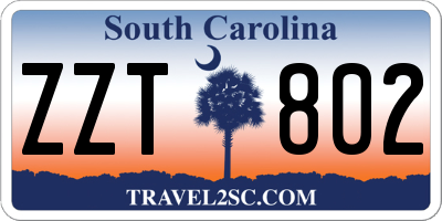 SC license plate ZZT802