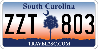 SC license plate ZZT803