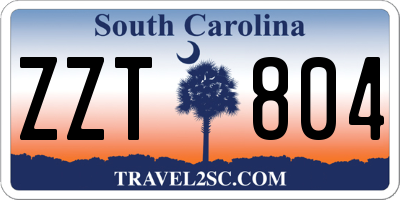 SC license plate ZZT804