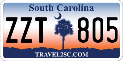 SC license plate ZZT805