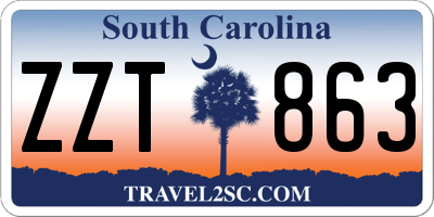 SC license plate ZZT863