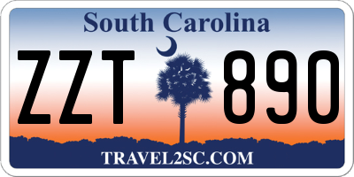 SC license plate ZZT890