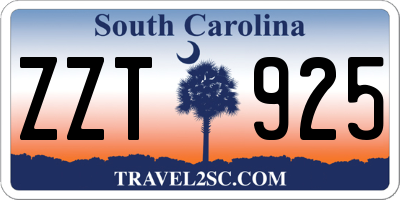 SC license plate ZZT925