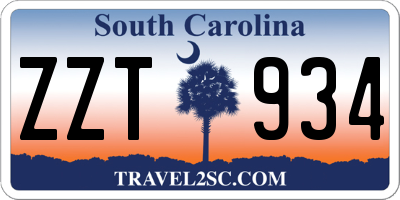 SC license plate ZZT934