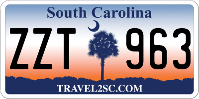 SC license plate ZZT963