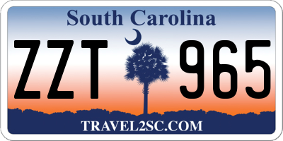 SC license plate ZZT965