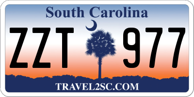 SC license plate ZZT977