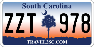 SC license plate ZZT978