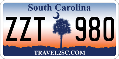 SC license plate ZZT980