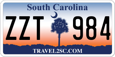 SC license plate ZZT984