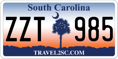 SC license plate ZZT985
