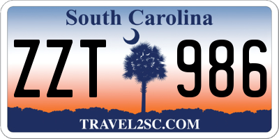 SC license plate ZZT986