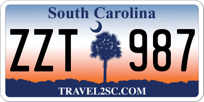 SC license plate ZZT987