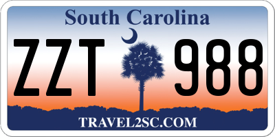 SC license plate ZZT988