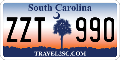 SC license plate ZZT990