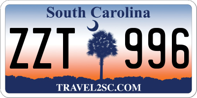 SC license plate ZZT996