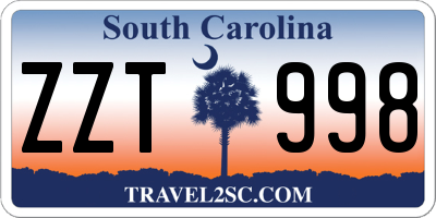 SC license plate ZZT998