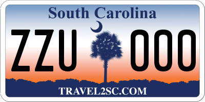 SC license plate ZZU000