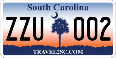 SC license plate ZZU002