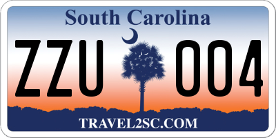 SC license plate ZZU004