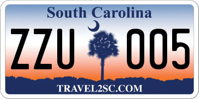 SC license plate ZZU005